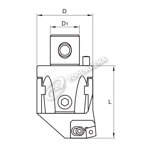 Блок расточной, чистовой 75° с резцовыми вставками 3CT 75 402, под пластинку CC☐☐ 1204☐☐. Pinzbohr, A 20075 402. фото
